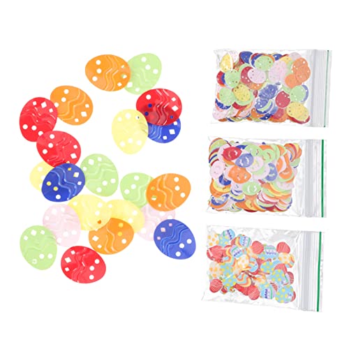 Ciieeo 3 Packungen Ostern Konfetti Osterkonfetti zum Basteln Tischkonfetti zu Ostern Glitzereier easter teigroller ostern Partydeko Konfetti Konfetti-Accessoire in Eiform Plastik Colorful von Ciieeo