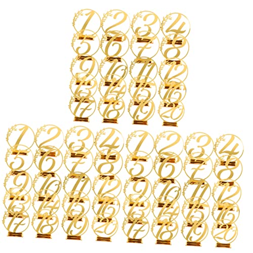 Ciieeo 3 Sätze Elegante Tischnummern Aus Acryl Tischständer Zum Ausstellen Teller Hochzeitstisch The Wedding Party Hochzeitsideen Tischnummern 1-20 Tischnummernkarten Golden 20 Stück * 3 von Ciieeo