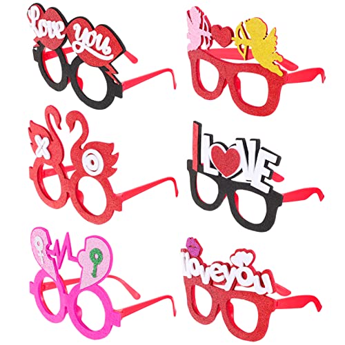 Ciieeo 3 Sätze Gläser Herzenbrille Heart Shaped Glasses Partyglasses Party Glasses Rote Sonnenbrille Für Damen Led-Brille Leuchtet Getränke Partybrille Schicke Brille Plastik 6 Stück * 3 von Ciieeo