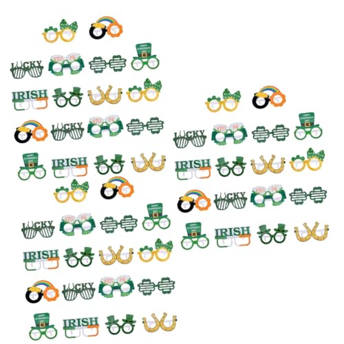 Ciieeo 3 Sätze Irischer Brillen Rahmen Brille Partydeko Gläser Verkleiden St. Patricks Brille Cosplay-zubehör Brillen-requisiten Partybrille Green Papier 18 Stück * 3 von Ciieeo