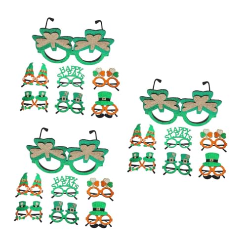 Ciieeo 3 Sätze Party Dekoration Gläser Kleeblatt-Sonnenbrille St Patricks Day Dekorationen Kleeblatt-kostümzubehör Kleeblatt-Brille Kobold-kostüm-partybrille Abs 7 Stück * 3 von Ciieeo