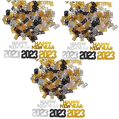 Ciieeo 3 Stück 4 Dekoration 2023 new year decoration neujahrsdeko ideas Kinderfreundliche Dekoration Party-Szene-Layout Multifunktionales Konfetti Tischkonfetti 2023 Konfetti Plastik von Ciieeo