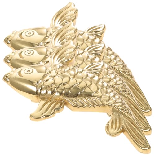 Ciieeo 3 Stück Reines Kupfer Fisch Ornament Desktop Dekoration Antikes Fischmodell Kreative Verzierung Desktop Verzierung Segen Tierdekor Golddekor Desktop Ornament Messingornament von Ciieeo