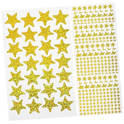 Ciieeo 30 Blatt Pentagramm-Aufkleber Abnehmbare Aufkleber Für Aufkleber Für Erwachsene Aufkleber Goldene Stern-Abziehbilder Stern-Glitzer-Aufkleber Anreiz-Aufkleber Ermutigende von Ciieeo