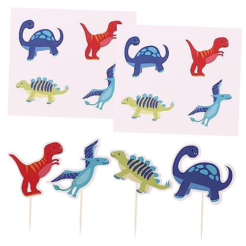 Ciieeo 36 Stück Dinosaurier Kuchen Flaggen Cupcake Topper Dusche Cupcake Topper Geburtstagskuchen Topper Cupcake Ornament Dinosaurier Kuchendekoration Dinosaurier Kuchen Topper von Ciieeo