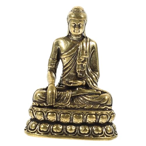 Ciieeo 3St Shakyamuni-Ornament aus Messing tischdeko esstisch Messing-Buddha-Statue Retro-Buddha-Dekoration Zen-Figur sitzende Buddha-Statue Sakyamuni aus Messing Buddha-Statue-Dekor von Ciieeo