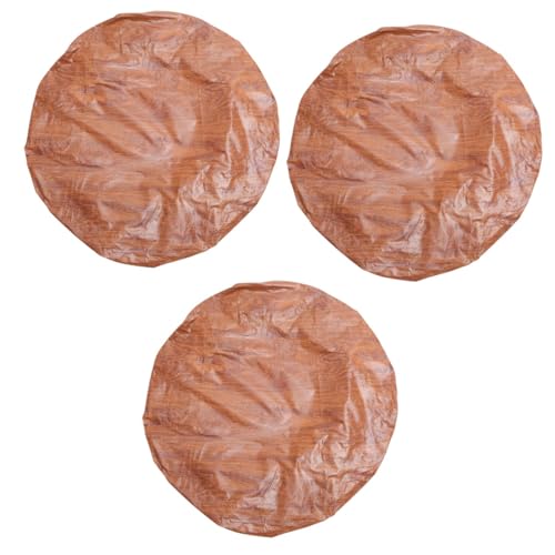 Ciieeo 3St Tischdecke mit Holzmaserung Tuch für Esstisch Camping-Tischdecke Round Table Cloth tischdecke mit Gummizug Exquisite Tischdeckenverzierung Tischdecke für Zuhause PVC Coffee von Ciieeo