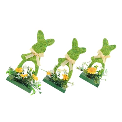 Ciieeo Osterhase Cosplay Dekorationen Set 3-TLG. Holz Tischdekorationen Ostern Home Decor Ostern Dekorative Tischdekoration von Ciieeo