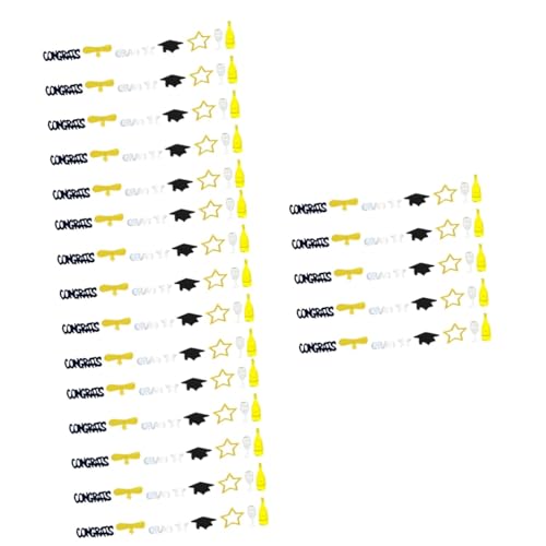 Ciieeo 4 Packungen Konfetti für die Abschluss saison tischkonfetti dekoration Buchstabendekor Tischdekoration konfettikanone bunt Ornament Graduierungstabellenstreuung Konfetti-Dekor PVC von Ciieeo