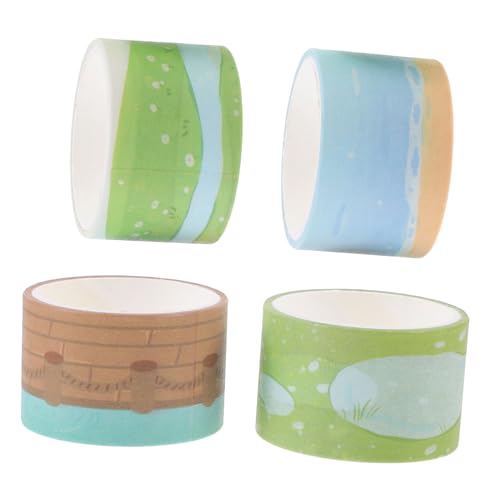 Ciieeo 4 Rollen Handbuch Dekoration Boho-Washi-Tape Geschenkband Blumenband Washi-Tape-Masse the washi tape bastelmaterial Milchband Scrapbook-Klebebänder selber machen selbstklebend von Ciieeo