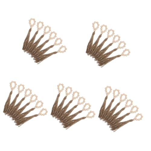 Ciieeo 4 Sätze Holzperlen Im Freien Hochzeit Dekoration Engagement Gold Serviettenringe Alles Zum Geburtstag-Banner Schmuck Elch Besteck Platte Party Hölzern Beige 6 Stück * 4 von Ciieeo