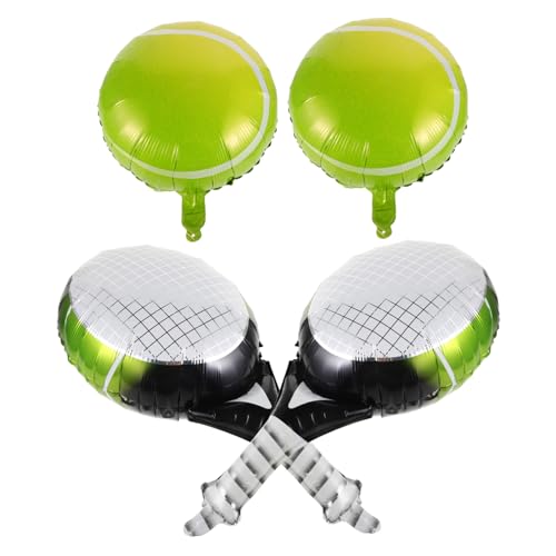 Ciieeo 4 Stück Aufblasbare Tennis Dekoration Aufblasbarer Tennis Ballon Sport Party Dekoration Tennis Party Zubehör Sport Party Luftballons Tennisschläger Luftballons Grüne von Ciieeo