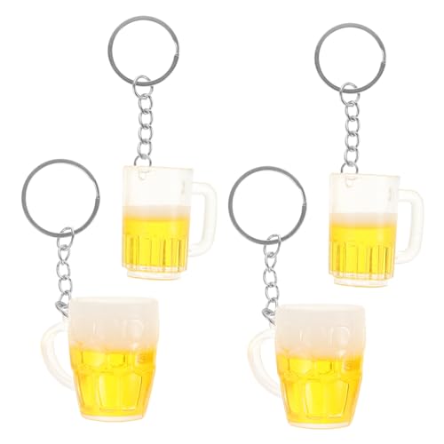 Ciieeo 4 Stück Bier-schlüsselanhänger Biergläser Bierkrug Faltbare Wasserflasche Flaschenöffner Schlüsselanhänger Pint Cooler Flaschenöffner Bier Schlüsselanhänger Bieröffnerring Plastik von Ciieeo