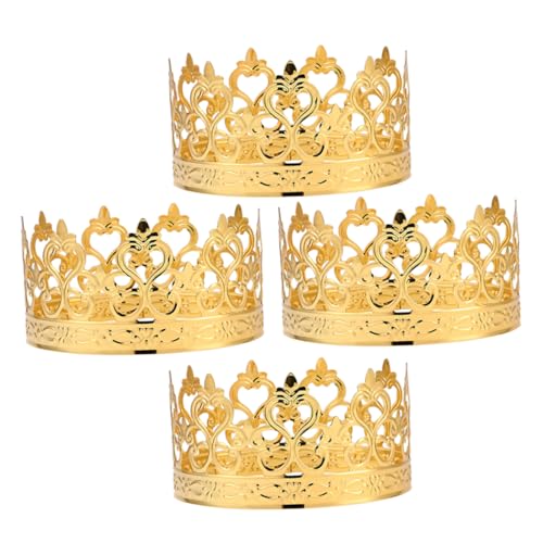 Ciieeo 4 Stück Kuchendekoration Mini-kronen Hochzeitsaufsätze Für Kuchen Coronas Para Ramos Buchones De Flores Königskrone Tortenaufsatz Kuchen Topper Babyparty Eisenblech Golden von Ciieeo