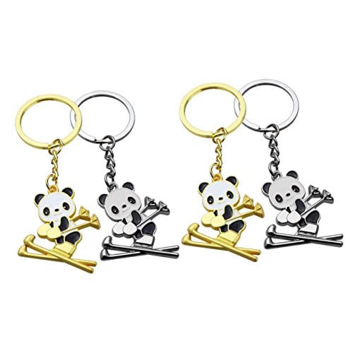 Ciieeo 4 Stück Panda-Ski-Anhänger Schlüsselanhänger schlüsselkette Panda Dekoration Schlüsselringe Partygeschenke mit Panda- Schlüsseldekorationen Taschenornamente von Ciieeo