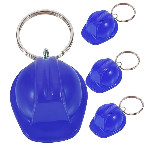 Ciieeo 4 Stück Schutzhelm-schlüsselanhänger Autozubehör Turbo-schlüsselanhänger Individuelle Schlüsselanhänger Mini-helm Für Haustiere Schlüsselbänder Kappen Armband Haken Blue Plastik von Ciieeo