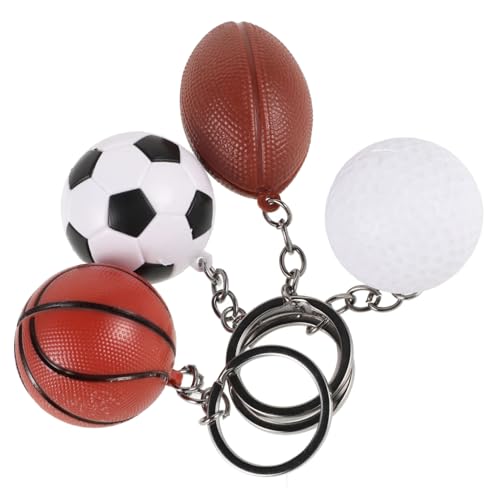 Ciieeo 4 Stück Sportperiphere Athleten-souvenir-schlüsselanhänger Gefälligkeiten Für Sportpartys Golfballspiel-souvenir Fußball-schlüsselanhänger Sport Schmuck Plastik von Ciieeo