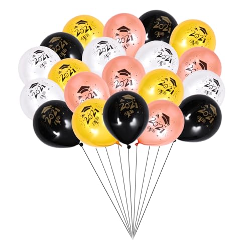 Ciieeo 40 Stück 2021 Abschluss Latexballon abschlussfeier ballons dekoration party black balloons party dekoration Bühnendekoration balongas Partyzubehör leichte Verzierungen Emulsion von Ciieeo