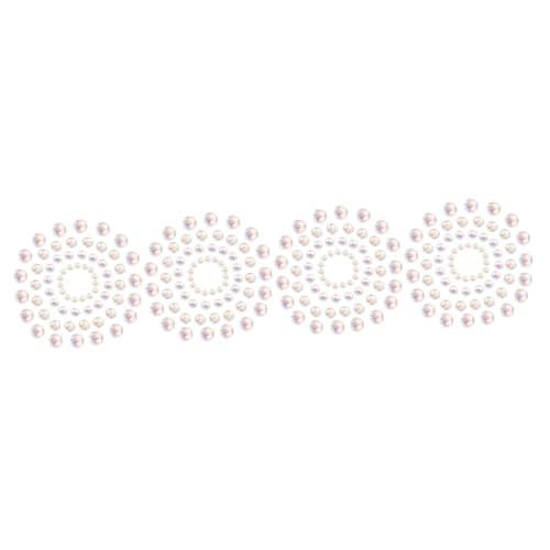 Ciieeo 400 Stk Transparente ab-farbige Perlen Glasperlen gemstone beads schmuckherstellung Schmuckelemente runde Perlen bunte Abstandsperlen Ringschmuck Bauchperlen Ohrring-Kit Perlen von Ciieeo