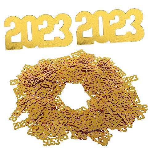 Ciieeo 5 2023 2023 Konfetti komfetti büro dekoration room decor raumdeko festliche Streuungen goldene Verzierungen Hochzeitsdekorationen Partykonfetti für den Tisch Wohndekoration PVC von Ciieeo