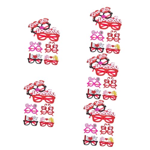 Ciieeo 5 Sätze Gläser Geburtstagsbrille Partybrillen Für Leuchten Tassen Für Party Neuheit Herzenbrille Heart Shaped Glasses Partyzubehör Brillen-Requisiten Plastik 6 Stück * 5 von Ciieeo