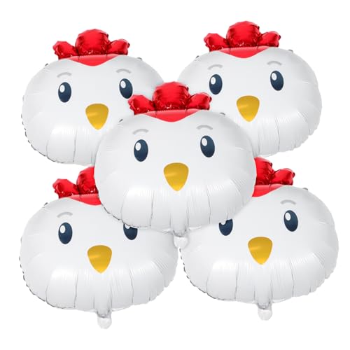 Ciieeo 5 Stück Küken Ballon Aufblasbar Für Kinder Luftballons Alles Zum Geburtstag Ballon Spielzeug Tiere Huhn Babyparty Dekorationen Huhn Aluminium Ballon Hühner von Ciieeo