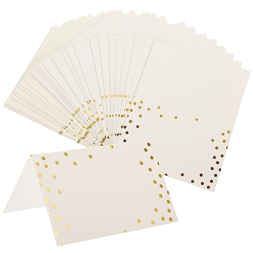 Ciieeo 50 Stück Sitzplatzkarte Tischkarten Platzkarten Essenskarten für Buffettisch Punkt hochzeitskarte wedding card Gruß leere Karten Namenskarten für die Tischdekoration Papier Golden von Ciieeo