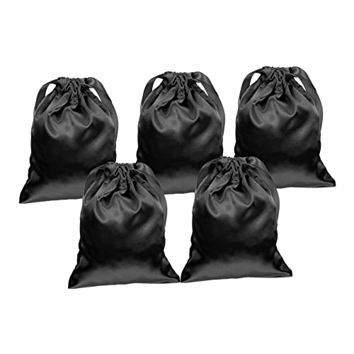 Ciieeo 5St Aufbewahrungstasche für Augenmasken Geschenkbeutel mit Kordelzug kleine Geschenktüten aus Satin Schmuckbeutel storage pockets kosmetik versorgung Kosmetiktasche Polyester Black von Ciieeo