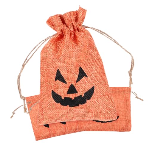 Ciieeo 5St Süßigkeitenbeutel mit Kordelzug Halloween-Beutel mit Kordelzug orangefarbene Tasche mit Kordelzug Halloween-Partytüten Kürbis the hallow halloween mitgebsel Halloween-Tasche von Ciieeo