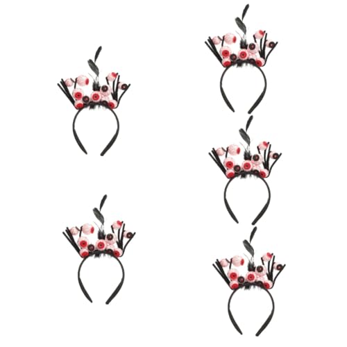 Ciieeo 5st Halloween-stirnband Augapfel-stirnband Eye Ball Hoop Headpiece Stirnband Mit Rotem Augapfel Lustiges Augapfel-haarband Halloweenkostüm Rote Haaraccessoires Haarschmuck Dekor von Ciieeo