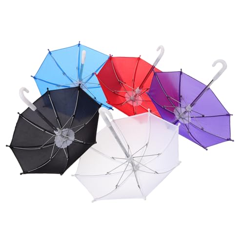 Ciieeo 5st Mädchenpuppenschirm Mini Regenschirm Kompakt Regenschirme Wiedergeborene Puppe Kuppel Regenschirm Dekorationen Puppenwagen Klarer Regenschirm Uv- Stoff von Ciieeo