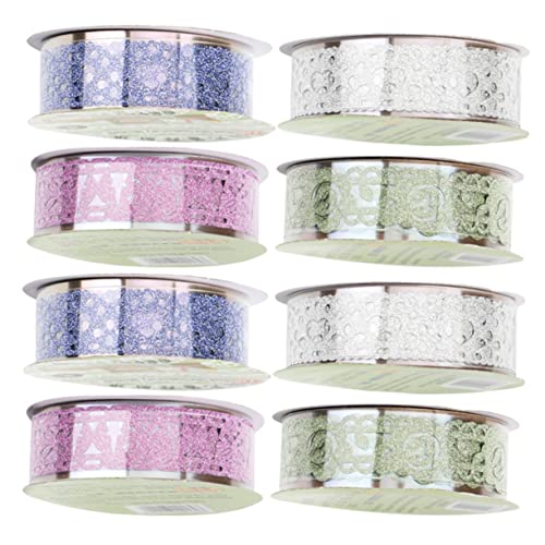 Ciieeo 8 Rollen Spitzenband Planerband Glitzer Aufkleber Handmade Aufkleber Bling-maskierungsaufkleber Scrapbooking-klebebänder Mit Spitzenmuster Papier Klebeband Das Haustier Sortiert von Ciieeo