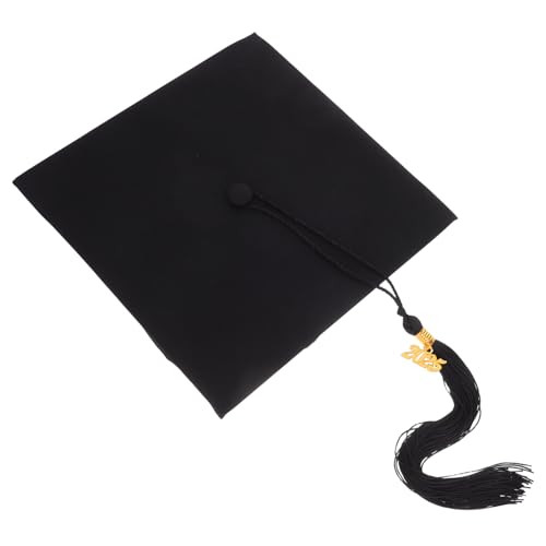 Ciieeo Abiturmütze Abschlussmütze Abschlussfeier Dekoration Abschlusshut Abschlusshüte Abschlusskappen für Erwachsene verstellbare Graduierungskappe Abschlussdekorationen Polyester Black von Ciieeo