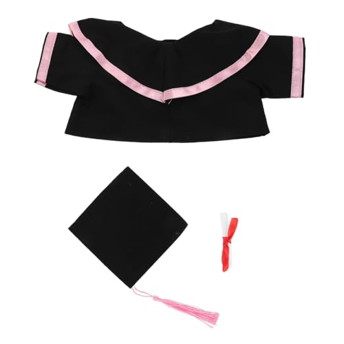 Ciieeo Abschlussbär-Outfit studienabschluss kuscheltier kleidung zur Graduation Graduationsgeschenk Bärenpuppe verkleiden sich Puppen-Abschlussanzug Papier Rosa von Ciieeo