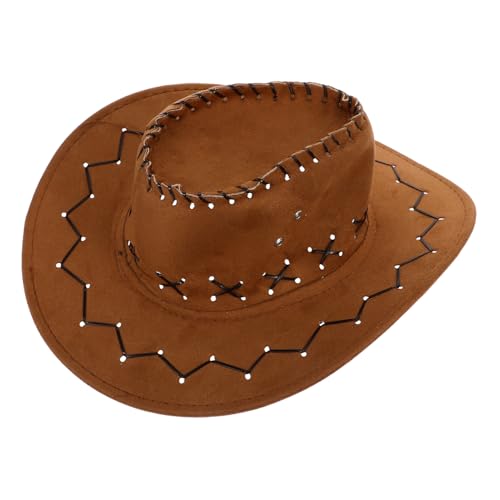 Ciieeo Cowboyhut für Kinder Unisex-Cowgirl-Hut Wildwest-Partyhut bastelt Cowboyhüte Mädchen Hut kleine Cowboyhüte Kindermütze Hut anziehen Strohhut Party-Cowgirl-Hut Denim Orange von Ciieeo