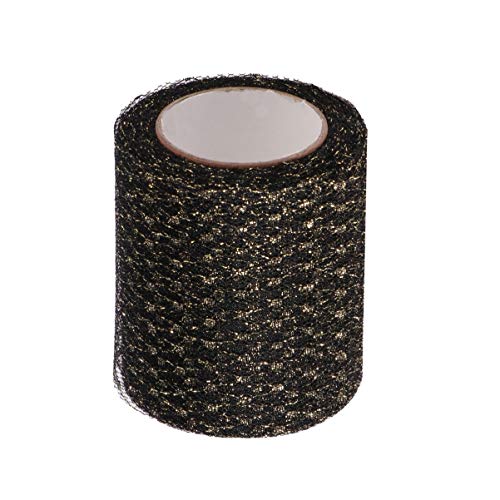 Ciieeo Drahtband Netzband Schwarz Sparkling Glitter Mesh Ribbon für Bogenherstellung Wohnkultur Geschenkverpackung DIY- Kunsthandwerk DIY Crafts Tree Topper B?gen Bauernparty- Dekoration von Ciieeo