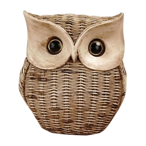 Ciieeo Eulen Ornament Vintage Dekoration Eulen Dekoration Vogelstatue Kreative Tischdekoration Zarte Eulenverzierung Retro Tierkopf Rattan Tierdekoration Eulen Party Dekoration von Ciieeo