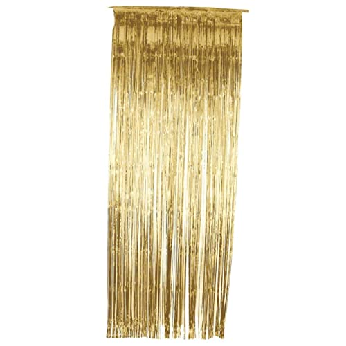 Ciieeo Fransenvorhänge aus Metallfolie hochzeitsdeko hochzeitsdeco Window decorations Foil curtains Festive decorations Fransenvorhang aus Goldfolie metallische Vorhänge Golden von Ciieeo