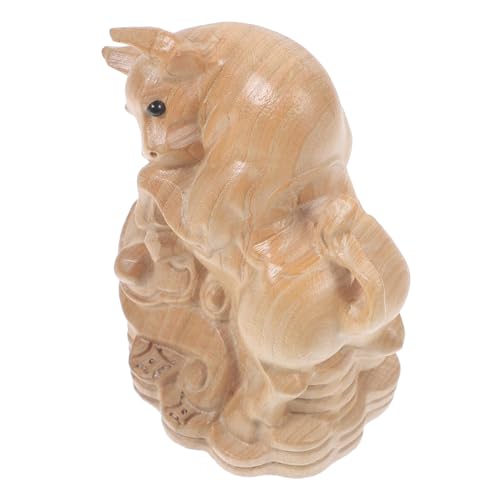 Ciieeo Geschnitzte Tierornamente Bastelset Basteln Desktop-kuhstatuen Holzkuh Kuhdekorationen Kuh-holzhandwerk Kuhfigur Aus Holz Holzfiguren Desktop-tierstatue Tierdekoration Mahagoni- von Ciieeo