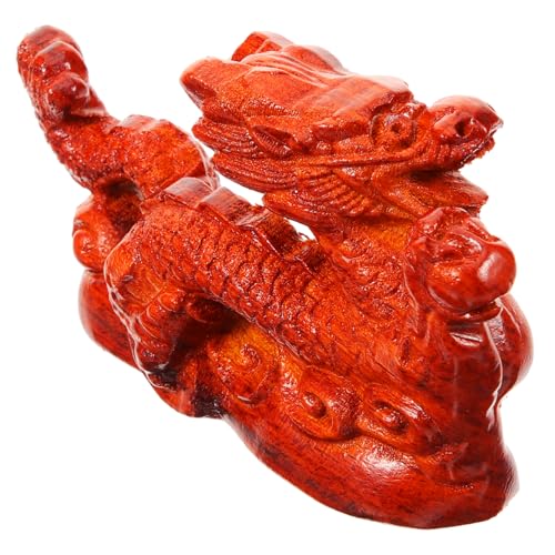 Ciieeo Holzfigur Drache Chinesische Drachenstatue Aus Kunstvoll Geschnitzt Dekorative Figur Für Büro Und Zuhause Feng Shui Ornament Symbol Für Glück Und Wohlstand von Ciieeo