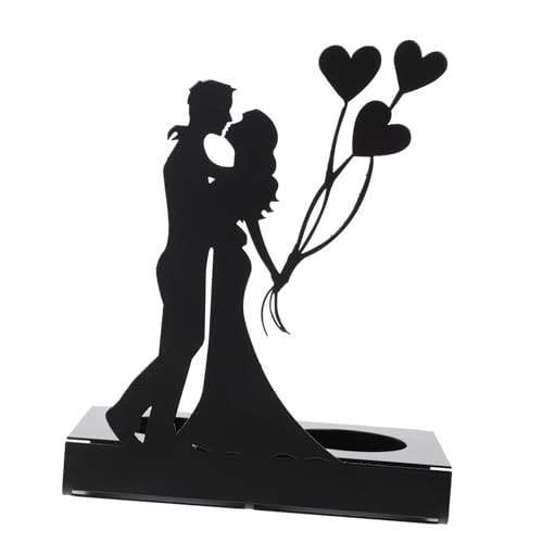 Ciieeo Kerzenlicht Leuchter Kerzenwachs duftend Hochzeitstischdekoration Dekoration Schlafzimmer Bedroom Decoration Kerzenhalter aus Eisen für die Hochzeit Kerzenständer aus Metall Black von Ciieeo