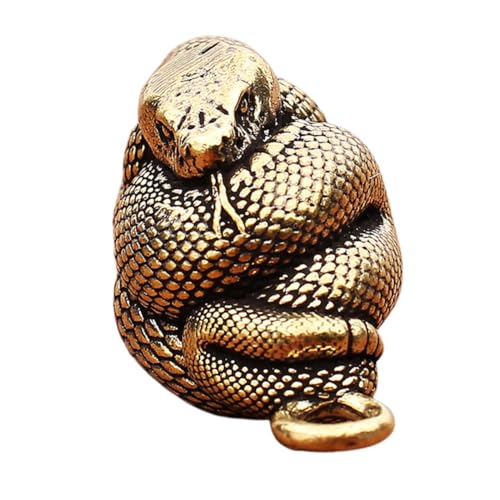 Ciieeo Messing-python-schlüsselanhänger Schlangenfiguren Schlangenfigur-ornament Miniatur-schlangenfigur-cartoon Schlangenmessing Tierfiguren Aus Messing Vintage Schlangenstatue Golden von Ciieeo