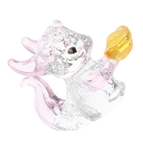 Ciieeo Mini-Drachen-Ornamente chinesischer neujahrsdrache Figuren Drachenschmuck Mond- Chinese Dragon chinesische Drachen dekorative Drachenfigur Verzierung in Drachenform Glas Rosa von Ciieeo