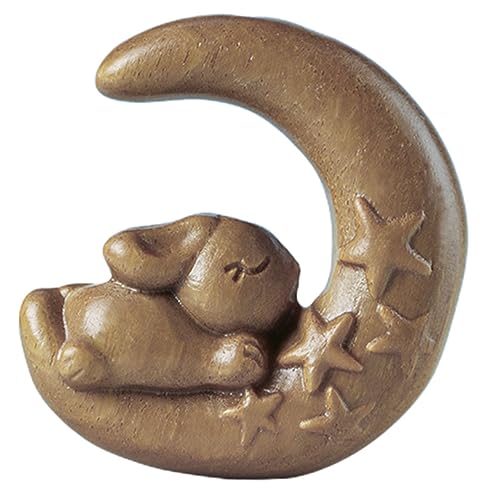 Ciieeo Mond Kaninchen Statue Fee Dekorationen Bausatz Figur Plüsch Ornamente verkleidungsaccessoires Decorative Accessories bastelset Desktop aus Holz schmücken Retro-Holzdekor Sandelholz von Ciieeo