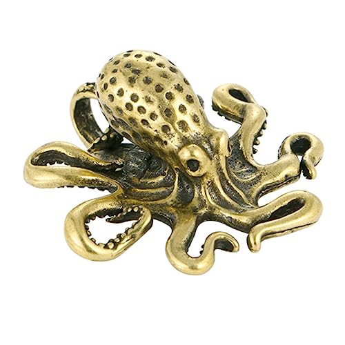 Ciieeo Oktopus aus Messing Aquarium Oktopus Dekor Oktopus-Dekor Oktopus-Ornament Golddekor bürodeko büro Dekoration Spielzeug Kunsthandwerk aus Messing Kreative Desktop-Dekoration Golden von Ciieeo