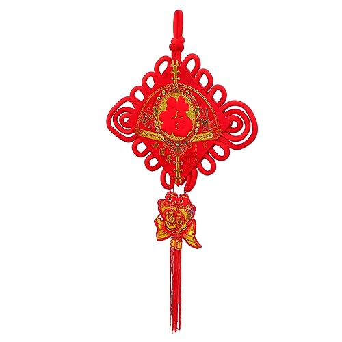 Ciieeo Ornament orientalisch Chinese New Year bügeltischbezug House Decoration Dekoration Girlande chinesische Knoten hängende Verzierungen chinesische Knoten quastenbehänge Flanell rot von Ciieeo