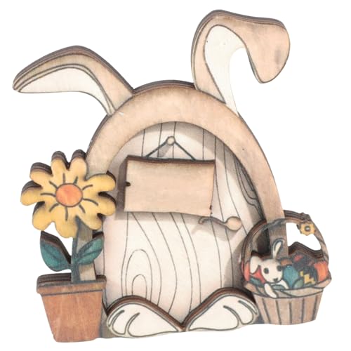 Ciieeo Osterdekoration Ostern Tischdekoration Zeichen Hasenzwerg Tischdekoration Hase müde Tablettdekoration rustikale Cute Decor Osterparty-Tischschild Zubehör für die Osterparty hölzern von Ciieeo