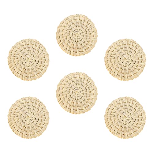 Ciieeo Schlüsselanhänger Schmuckherstellung Verknüpfung 6PCS Rattan Gewebter Anh?nger Bohemian Kreis für Stroh Wicker Ohrringe Schmuck Herstellung Schlüsselhalter von Ciieeo