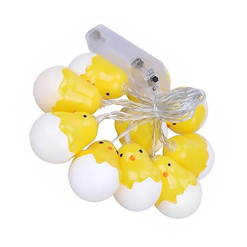 Ciieeo Schnur Kleines Gelbes Huhn LED Licht Warmes Licht Eierschalen LED Licht Outdoor Ornamente Lichtstreifen LED Streifenlicht Ostern LED Licht Kunststoff von Ciieeo