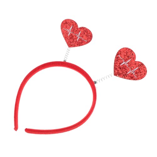 Ciieeo Valentinstag Herz Stirnbänder Für Frauen Filz Herz Kopfschmuck Party Stirnband Kunststoff Rote Valentinstag Accessoires von Ciieeo